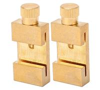 Brass Ruler Stops | 2Pcs Robust Positioning Limit Block for Steel Rulers/Construction Tools | Non - Corrosive Fence Scribe Locator for Accurate Marking