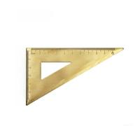Brass Ruler with Protractor Integration for Angular and Linear Measurement in Drafting and Academic Applications (B)