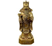 Brass Ruyi Yuanbao Liu God of Wealth Buddha Statue Decoration Brass Bronze Feng Shui Mascot