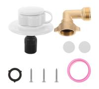 Brass RV Water Inlet 8x7.5x7.5cm with Check Valve and Filter Mesh | Leak Resistant Fitting for Fresh Water Tanks, Boats, Replacement Plumbing, Debris Filtering, White Plastic Cover