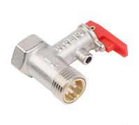 Brass Safety Pressure Relief Valve For Boiler And Water Heater Systems With 1/2 Inch Threads Adjustable Overpressure Protection Device Silver Finish