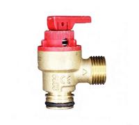 Brass Safety Relief Valve for Gas Boilers, Easy-Install Replacement Accessory with Standard Sizing, Yellow/Red