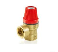 Brass Safety Valve For Solar Water Heater Automatic Pressure Relief Switch With Internal Thread 1/2 Inch 3 Bar Gold And Red Color(C)