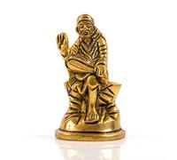 Brass Sai Baba Pooja Murti Idol Statue God Spiritual Lord Sculpture Indian Religious Antique Statue Décor for Home Temple Puja Decoration Festivals Diwali Grah Pravesh and Gifting (Sai Baba)