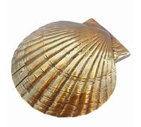 Brass Scallop Shell Door Knocker for Front Door, Nautical Brass Door Knocker for Home & Hotel Front Door, Coastal Sea Hardware for Beach House & Marine Decor, Easy to Install (6 inches x 5.5 inches)
