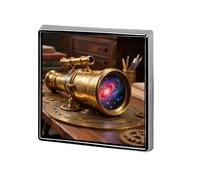 Brass Scope & Galaxies Lapel Pins Patriotic Pin for Men Women Square Metal Badge Brooch Accessories Party Favors, Hat Suit Decorations Enamel Lapel Pins Aluminum Alloy