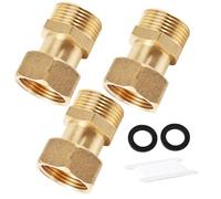 Brass Screw Connection, Pack of 3 Brass Movable Screw Connection G1 x G1 Inch AGxIG, DN25 Water Meter Screws with Seal for Hot and Cold Water Systems