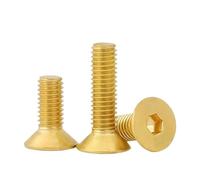 Brass Screw M2 M2.5 M3 M4 M5 M6 M8 M10 Pure Brass Hexagon Hex Allen Socket Countersunk Head Screws Bolts(40mm,M6 (5pcs))