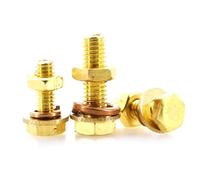 Brass Screw M6 M8 M10 M12 External Hex Bolt Washer Elastic Gasket Nut Kit Metric Thread Screws 1Pc, 1pc, M6x45mm(M6x16mm)