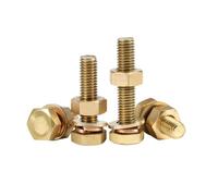 Brass Screw Nut Sets M4 M5 ~ M16 External Hex Bolt Washer Elastic Gasket Nut Kit Metric Thread Screws Electronic Working(M5x16 (10Set))