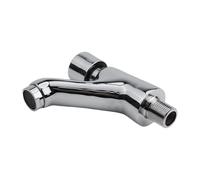 Brass Self Closing Tap Wall Mounted Basin Push Delay Single Lever Chrome Bathroom 100x90mm