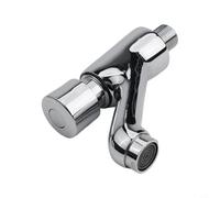 Brass Self-Closing Wall Mounted Basin Tap with Chrome Finish for Bathroom, Single Lever Cold Water Supply, 100x90mm