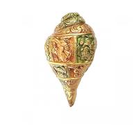 Brass Shankh | Ganesha Shankh | Having Beautiful Ganesha Carving | Shankh Pure Brass Size 5.3 Inchs. by Indian Collectible