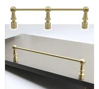 Brass Shelf Guard Rail for 20-100cm Long Shelves, Tipping Guardrail Set Display Enhancer with 3 Spindles, Cabinet Fence Decorative Railing Rod(Style C,75cm/29.5in)
