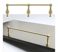 Brass Shelf Guard Rail for 20-100cm Long Shelves, Tipping Guardrail Set Display Enhancer with 3 Spindles, Cabinet Fence Decorative Railing Rod(Style A,50cm/19.7in)