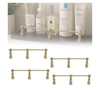 Brass Shelf Guard Rail | Gold Multiple Sizes 1/2/3/4 Pcs For Kitchen Bathroom Shelves(4pcs,84cm/33.1in)