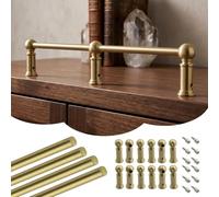Brass Shelf Protect Bar with 3 Columns & Screws for Railing Gallery - for Home Det and Safe