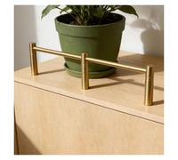 Brass Shelf Rail Fence Set, Decorative Gallery Guardrail with 3 Spindles for Shelf Display, Magazine Rack Enclosure, Fall Prevention, 28 Inch