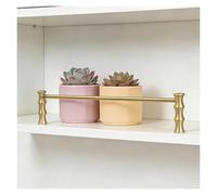 Brass Shelf Railing Guardrail, 5 Pack Modern Enclosure Fence Set for Cabinets and Racks, Fall Prevention Bar, 50in (127cm) Long