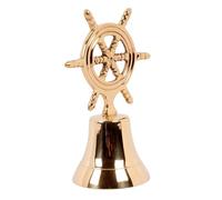 Brass Ship Wheel Bell Size: 6"