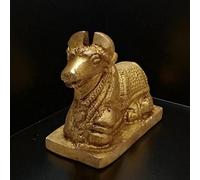 Brass Shiva Nandi Statue | Murti for Home Decoration | Office Décor Brass Pooja Items | Indian Puja Items | Brass Nandi Idol for Gift, Gold
