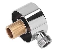 Brass Shower Adapter with G1/2 Male Thread, Wall Mounted Shower Hose Connector for Handheld Shower Heads, Chrome Plated Round Design, Easy Installation