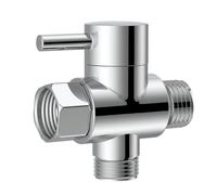 Brass Shower Arm Diverter Valve for Hand Held Showerhead and Fixed Spray Head,G 1/2 3-Way Bathroom Universal Shower System Replacement Part(Polished Chrome)