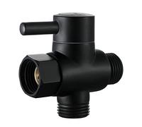 Brass Shower Arm Diverter Valve for Hand Held Showerhead and Fixed Spray Head,G 1/2 3-Way Bathroom Universal Shower System Replacement Part (Matte Black)