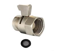 Brass Shower Head Flow Control Valve, brass shower shutoff valve, G1/2 inch Water Shut Off Handle Bathroom Fixture Accessory Plumbing Part(Sliver)