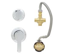 Brass Shower Mixer Valve Faucet G1/2, Hot & Cold Diverter Control, Concealed Switch, 4-Way Thread Accessories, Ceramic Cartridge for Bathroom Shower System