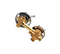 Brass Shower Mixer Valve with 4-Way Water Outlet, 10cm Center Distance, Dual Handle, Ceramic Cartridge, Bathroom Faucet Tap for Optimal Performance