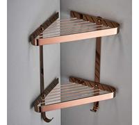 Brass Shower Shelf, Wall-Mounted Floating Rack, Multi-Functional Drainage Shelf for Bathroom and Kitchen, Ideal for Shampoo and Shower Gel