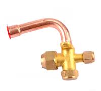 Brass Shut-off Valve Air Conditioning 2/3/4/6 Inch Straight (E) | For high and low pressure, secure connection, corrosion resistant, gold colour