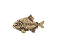 Brass Simulation Tropical Piranha Clown Fish Model Sculpture,Interesting Marine Animal Ornamental Fish Miniature Statue Desktop Home Bonsai Micro Landscape Decor Accessories (Piranha)
