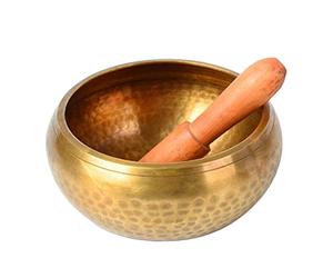Brass Singing Bowl 10.5x10.5x5cm Manual Tapping Nepal Craft