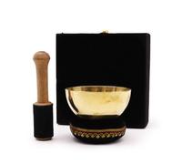 Brass Singing Bowl Gift Gold Set 9Cm Gold