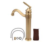 Brass Single Handle Bathroom Vessel Sink Faucet Long Reach Deck Mounted Hot & Cold Water Mixer Tap for Above Counter Basins 1 Hole Installation