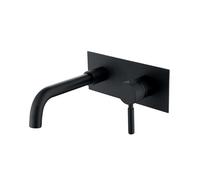 Brass Single Hole Basin Faucet - Deck Mounted Matte Black Bathroom Sink Mixer Tap with Ceramic Valve Core