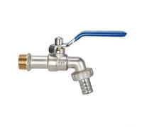 Brass Single Outlet Garden Irrigation Faucet Valve Replacement for 1/2 in and 3/4 in Hose Thread Standards (Blue)