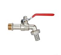 Brass Single Outlet Garden Irrigation Faucet Valve Replacement for 1/2 in and 3/4 in Hose Thread Standards (Red)
