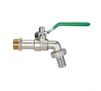 Brass Single Outlet Garden Irrigation Faucet Valve Replacement for 1/2 in and 3/4 in Hose Thread Standards (Green)