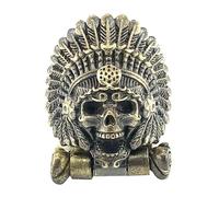 Brass Skull Paracord Bracelet - Punk Survival Wristband with DIY Pendant Buckle | Outdoor Hiking, Fishing, and Camping Accessory, Heavy-Duty Vacuum Casting Charm, Adjustable Lanyard for Adven