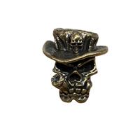 Brass Skull Western Cowboy EDC Beads Pendant Jewelry Making Supplies,Personality DIY Outdoors Tools Paracord Beads Charm Lanyard Hand-Woven Accessories