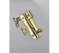 Brass Slide Bolt Door Lock - Cranked/Straight Neck, Heavy-Duty Tower Bolt with Screws - Shed, Bathroom, Bedroom, Gate, Cupboard Lock - Pack of 1 38mm,40mm,75mm,102mm (25x 75 MM Necked Bolt - Brass)