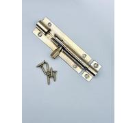 Brass Slide Bolt Door Lock - Cranked/Straight Neck, Heavy-Duty Tower Bolt with Screws - Shed, Bathroom, Bedroom, Gate, Cupboard Lock - Pack of 1 38mm,40mm,75mm,102mm (25x 75 MM Straight Bolt - Brass)