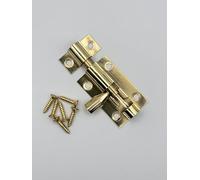 Brass Slide Bolt Door Lock - Cranked/Straight Neck, Heavy-Duty Tower Bolt with Screws - Shed, Bathroom, Bedroom, Gate, Cupboard Lock - Pack of 1 38mm,40mm,75mm,102mm (25x 38 MM Straight Bolt - Brass)