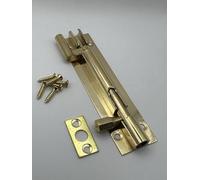 Brass Slide Bolt Door Lock - Cranked/Straight Neck, Heavy-Duty Tower Bolt with Screws - Shed, Bathroom, Bedroom, Gate, Cupboard Lock - Pack of 1 38mm,40mm,75mm,102mm (25x 102 MM Necked Bolt - Brass)
