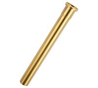 Brass Slip Joint Extension Tube 1-1/4” OD x 12” with Nut and Rubber Washer, P Trap Extension Tube, Sink Drain Tailpiece Tube Extension, Brushed Brass Gold