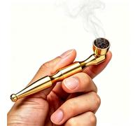 Brass Smoking Pipe, Detachable smoking accessories, Portable one hitter pipe, Friendly Design Smooth Smoking Experience for Pipes Smokers (Polished brass)