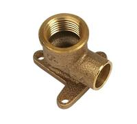 Brass Solder Ring Adapting 90° WALL Plate Elbow 15MM X 1/2", Suitable for Drinking Water, Suitable for Water, Oil & Gas Systems, Suitable for Hard & Soft Water Areas, 1 in Pack